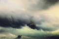 Ivan Aivazovsky schickt in einem Sturm 1860 Seascape